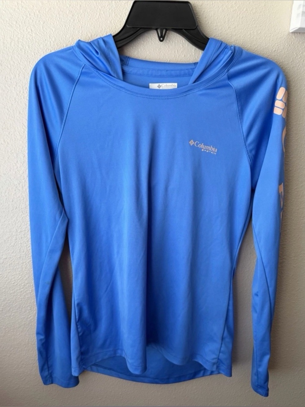 Columbia Women's Blue PFG Tidal Tee Hooded Long Sleeve Shirt Size S *AS IS*